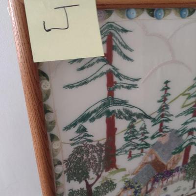 Framed Under Glass Needlework and Sewing Notions Fabric Art Choice J