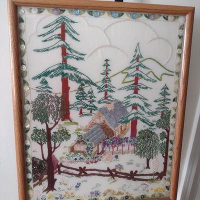 Framed Under Glass Needlework and Sewing Notions Fabric Art Choice J