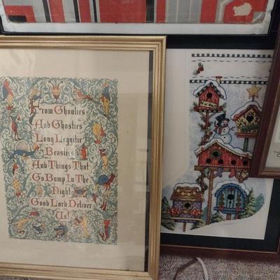 Assortment of Framed and Unframed Art Larger Wall Decor (See all Pictures) Choice N