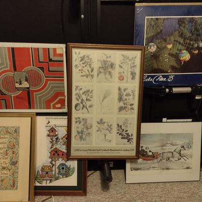 Assortment of Framed and Unframed Art Larger Wall Decor (See all Pictures) Choice N