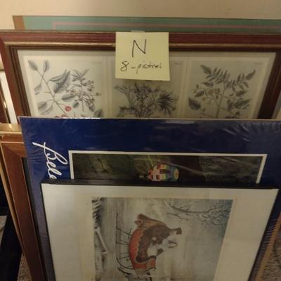 Assortment of Framed and Unframed Art Larger Wall Decor (See all Pictures) Choice N