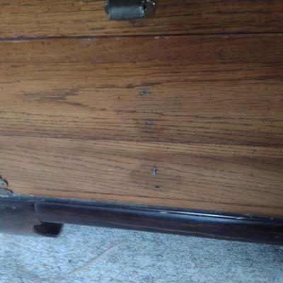 Vintage Bassett Chinoiserie Three Drawer Chest with Brass Accents