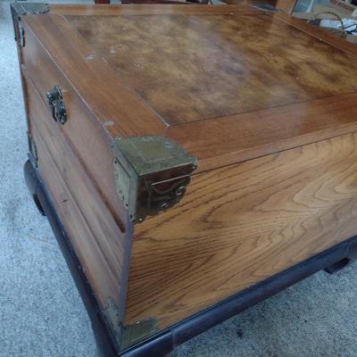 Vintage Bassett Chinoiserie Three Drawer Chest with Brass Accents