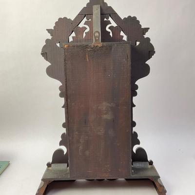 271 Antique Victorian Wood Mantle ‘’Elmer Rennels’’ Clock