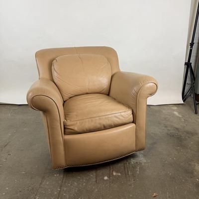 591 Hancock & Moore Leather Rocking Swivel Chair