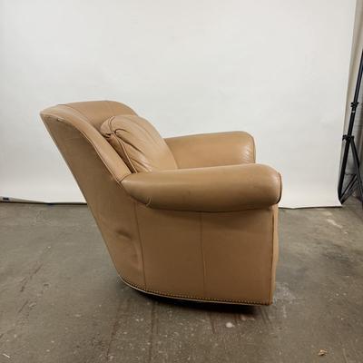 591 Hancock & Moore Leather Rocking Swivel Chair