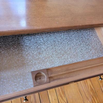 Sale Photo Thumbnail #417: Measures 48" 30.5" high and 19" deep, great shape, look at inside the drawers.
Chair is in fine shape as well