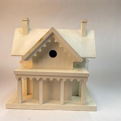285 Wood Painted White Birdhouse