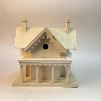 285 Wood Painted White Birdhouse
