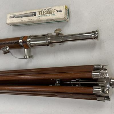 Sale Photo Thumbnail #146: 18x - 30x by 30mm Zoom Hand telescope
wooden tripod stand