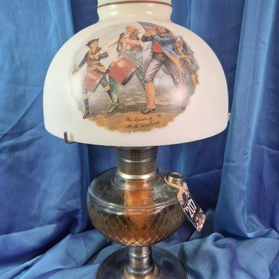 Sale Photo Thumbnail #152: 18 inches tall, Spirit of 76, by A.E. Willard
Light amber oil reservoir, silver finish base 
very good condition