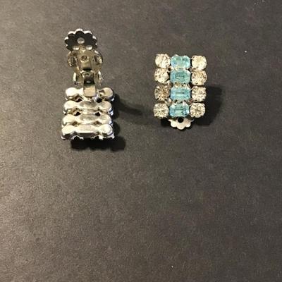 Sale Photo Thumbnail #225: Vintage Rhinestone clip on earrings please see attached photos