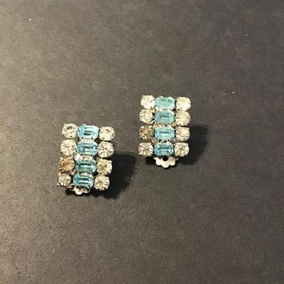 Sale Photo Thumbnail #223: Vintage Rhinestone clip on earrings please see attached photos