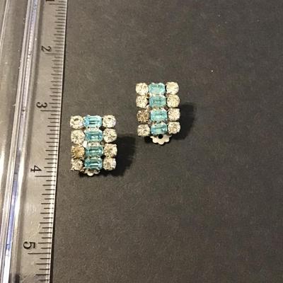 Sale Photo Thumbnail #224: Vintage Rhinestone clip on earrings please see attached photos