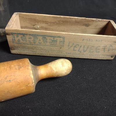 BUTTER MOLD AND OTHER VINTAGE KITCHEN ITEMS