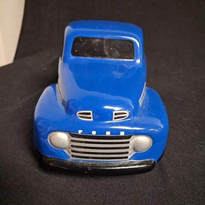 CERAMIC TRUCK, PIGGY BANK, BOOKS AND A GAME