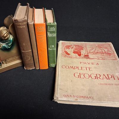 VINTAGE BOOKS AND A BOOK END