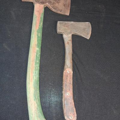 2 VINTAGE HATCHETS