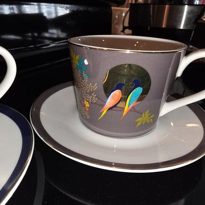 Pair of Sara Miller Cup and Saucer sets