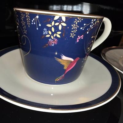 Pair of Sara Miller Cup and Saucer sets