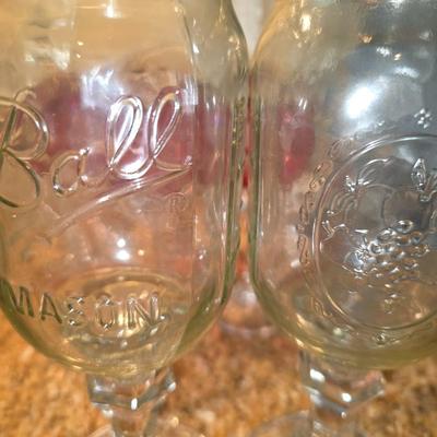 Ball mason jar goblets