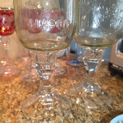 Ball mason jar goblets