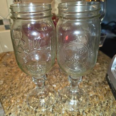 Ball mason jar goblets