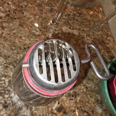 Vintage Swirled Glass Nut and Spice Grinder