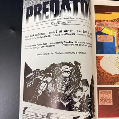 3 Signed Predator Comic Books c1989 & 1990