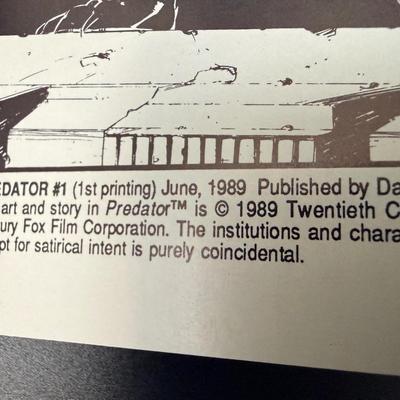 3 Signed Predator Comic Books c1989 & 1990