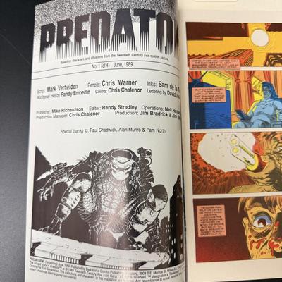 3 Signed Predator Comic Books c1989 & 1990