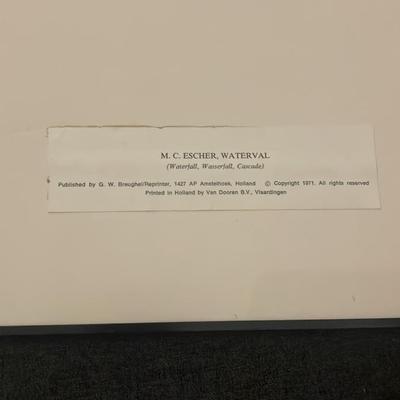 M.C. Escher – Waterfall (Waterval), 1961/1971 Authorized Vintage Offset Lithograph Edition