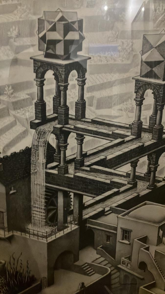 M C Escher Waterfall Waterval 1961 1971 Authorized Vintage Offset M C Escher Waterfall Waterval 1961 1971 Authorized Vintage Offset