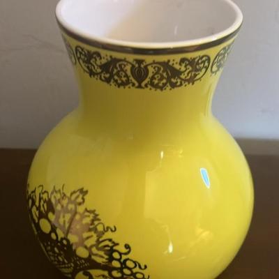 Lenox LX Remix Yellow Porcelain Vase - 6" Tall, Excellent Condition