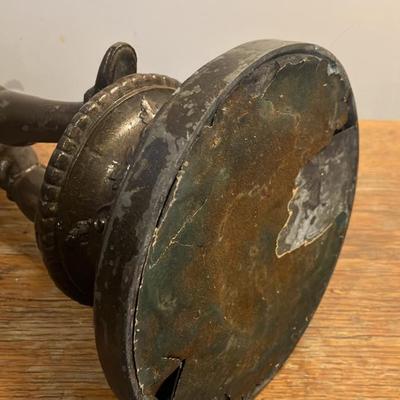 Antique French Spelter Bronze Sculpture - Young Street Singer Holding Sheet Music, 21"h