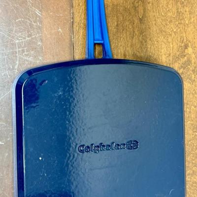 Sale Photo Thumbnail #24: Royal Blue enamel. Approx. 10.5" across. No Lid, good condition.