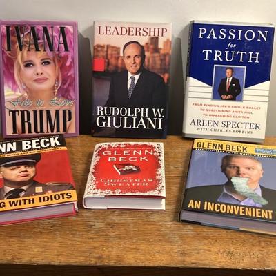 Signed Hardcover Political & Celebrity Memoirs Lot: Trump Family, Giuliani, Specter & Glenn Beck Classics