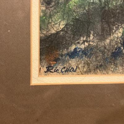 Original vintage watercolor painting by Chinese-American artist Ric Chin (born 1935)