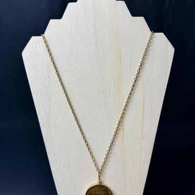 Rare Vintage Gold Plated Silver Incredible Hulk Coin Necklace
