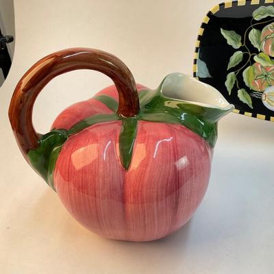 311 Lot of Ceramic Services Pieces, Water Pitchers and Serving Tray