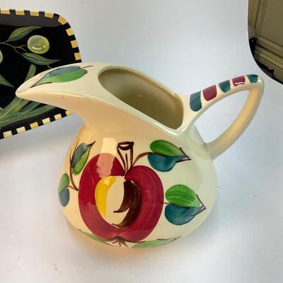 311 Lot of Ceramic Services Pieces, Water Pitchers and Serving Tray