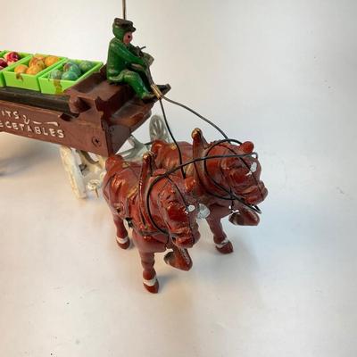 323 Cast Iron Reproduction of Fruit Truck with Horses