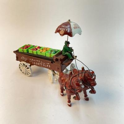 323 Cast Iron Reproduction of Fruit Truck with Horses