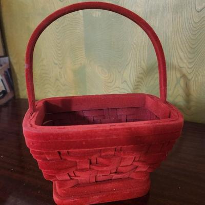 Red fabric basket