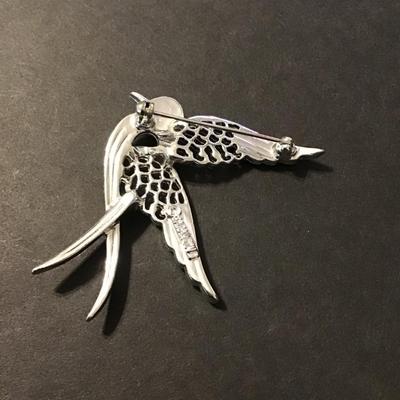 Sale Photo Thumbnail #212: Vintage Sarah Coventry Silver Tone flying swallow brooch Please see attached photos