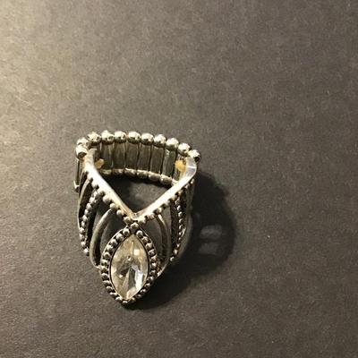 Sale Photo Thumbnail #252: Silver tone stretch fashion ring please see attached photos
