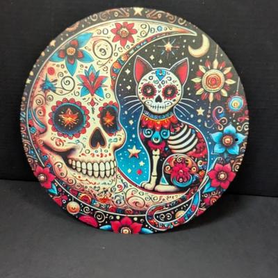 8" x 8" Round Aluminum Sign Day Of The Dead