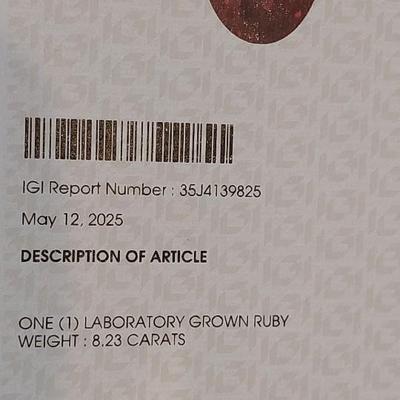 IGI CERTIFIED LAB GROWN RUBY
