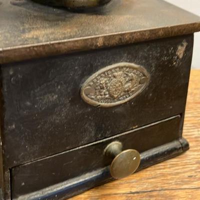 Antique Kenrick & Sons Cast Iron & Brass Coffee Grinder - Early 1900s England - Complete & Working