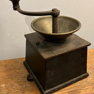 Antique Kenrick & Sons Cast Iron & Brass Coffee Grinder - Early 1900s England - Complete & Working